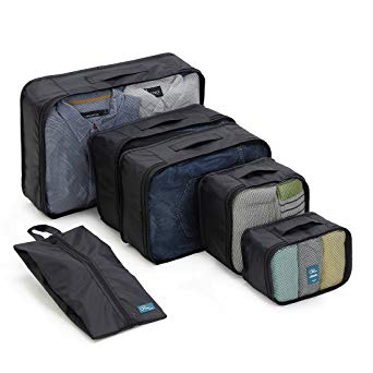 6 Set Packing Cubes - Travel Organizers with Laundry Bag