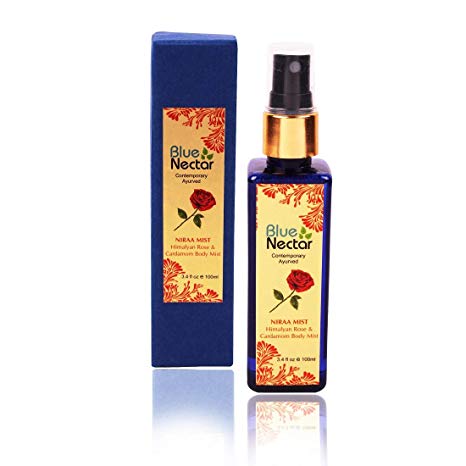 Blue Nectar Uplifting Body Mist with Himalyan Rose and Cardamom for long lasting freshness and aromatic body odor (100 ml)