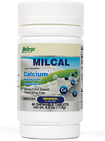 MilCal Calcium   Magnesium Supplement | Sugar-Free Chewables for Women, Men, and Kids | 60 Tablets by NuFargo Global Inc.