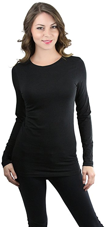 ToBeInStyle Women's Long Sleeve Round Crew Neck T-Shirt