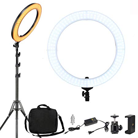 LED Ring Light With Stand ZOMEI 18 Inch 58W Dimmable Photography Lights Youtube lighting Makeup Lighting Professional Studio Photo Shoot Light For Camera Smartphone iPad, etc (Electrodeless)