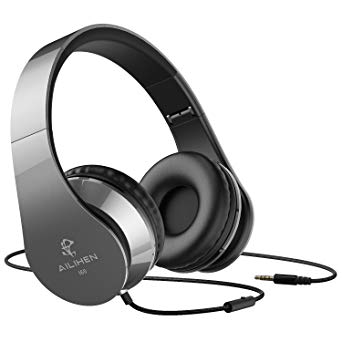AILIHEN Wired Headphones with Microphone for Smartphones (Grey)