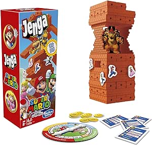 Hasbro Jenga: Super Mario Edition Game, Block Stacking Tower Game for Super Mario Fans, Ages 8 and Up (Amazon Exclusive)