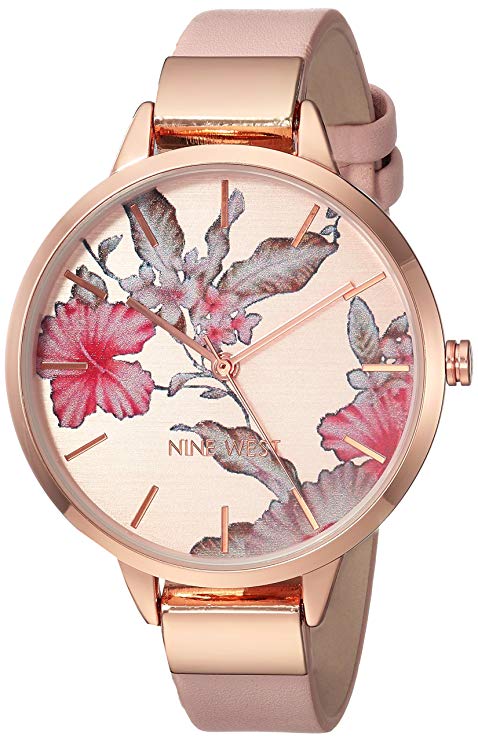 Nine West Floral Rose Goldtone Watch