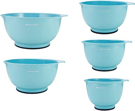 KitchenAid Classic Mixing Bowls, Set of 5, Aqua Sky 2