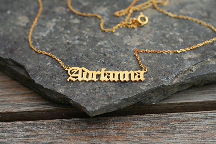 Old English Personalized Name Necklace • Custom Necklace • Personalized Jewelry • Handwriting Necklace • Wedding Gift • Gift for her • Name Choker