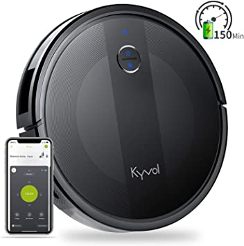 Kyvol Cybovac E20 Robot Vacuum, 2000Pa Strong Suction Robotic Vacuum Cleaner, 150 Mins Runtime & Self-Charging, Robotic Vacuum Works with Wi-Fi Connected & Voice Control, Good for Pet Hair Hard Floor