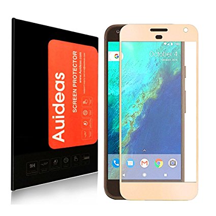 Google Pixel Screen Protector, Auideas Tempered Glass Full coverage [Case Friendly][3D Curved Protection]HD Clear Tempered Glass Screen protector For Google Pixel - gold