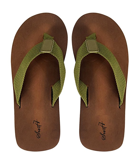 Peach Couture Mens Brown Suede Flip Flop Synthetic Stappy Beach Flats Sandals