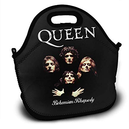 Insulated Lunch Bag, Queen Band Bohemian Rhapsody Reusable Lunch Box Food Container Organizer Handbags Tote with Zipper for Men Women Kids