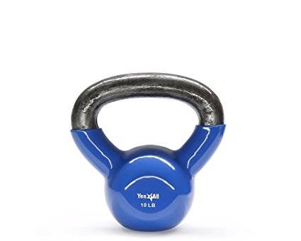 Yes4All Single Vinyl Coated Kettlebell Great quality for Cross Training, MMA Training, Home Exercise, Fitness Workout