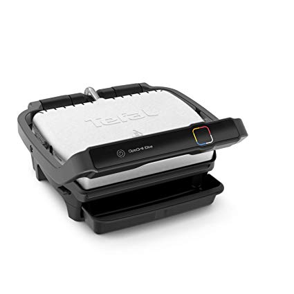 Tefal OptiGrill Elite GC750D40 Smart Health Grill - 5 Portions / 2000W Indoor, smarth, 2000 W, Black and Stainless Steel