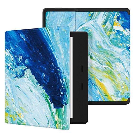 Ayotu Colorful Case for All-New Kindle Oasis (10th Gen, 2019 Release & 9th Gen, 2017 Release) PU Leather Smart Waterproof Cover,Auto Wake/Sleep,ONLY Fits All-New 7” Kindle Oasis,KO The Oil Painting