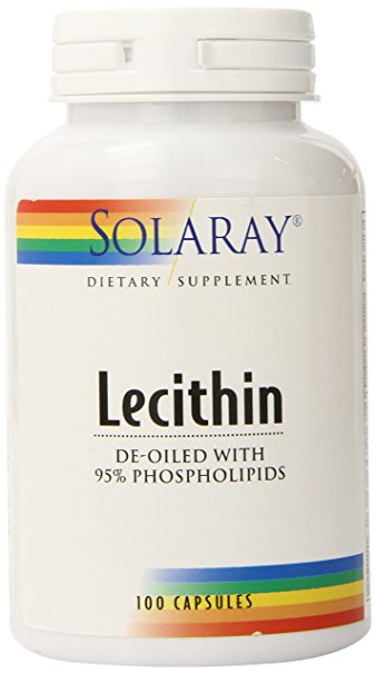 Solaray Lecithin Oil-Free Capsules 1000mg, 100 Count