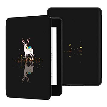 Ayotu Water-Safe Case for Kindle Paperwhite 2018 - PU Leather Smart Cover with Auto Wake/Sleep - Fits Amazon The Latest Kindle Paperwhite Leather Cover (10th Generation-2018),K10 The Night Deer