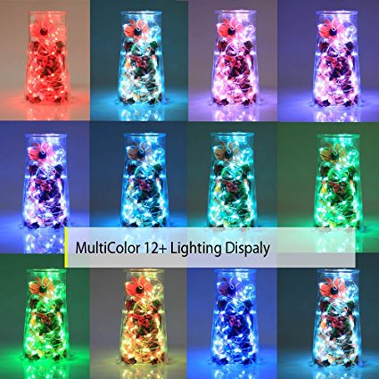 YKSH Indoor & Outdoor Led String Lights, Battery Powered Led Fairy String Lights with Remote and Timer Waterproof Multi Color Changing Light for Patio Parties Wedding Decoration Christmas Tree