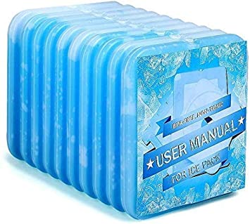 OICEPACK 10 × Cool Coolers Slim Ice Packs Quick Cooling & Long-Lasting for Lunch Box | Lunch Bags | Freezer Packs Reusable Cool Pack | Ice Packs for Office/Jobsite/Camping/Beach/Picnics/Golf