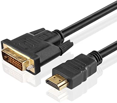 TNP High Speed HDMI to DVI Adapter Cable (6 Feet) - Bi-Directional HDMI to DVI & DVI to HDMI Converter Male to Male Connector Wire Cord Supports HD Video 1080P HDTV