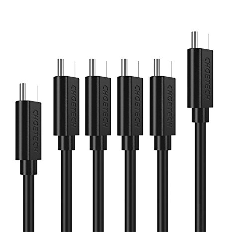 USB Type C Cable CHOE 6Pack [1.6ft1 3.3ft4 6.6ft1] Hi-speed USB Type C to Type C (USB-C to USB-C) Cable for Google Pixel/Pixel XL, new MacBook, Lumia 950xl, Nexus 5x/6p, ChromeBook Pixel and More