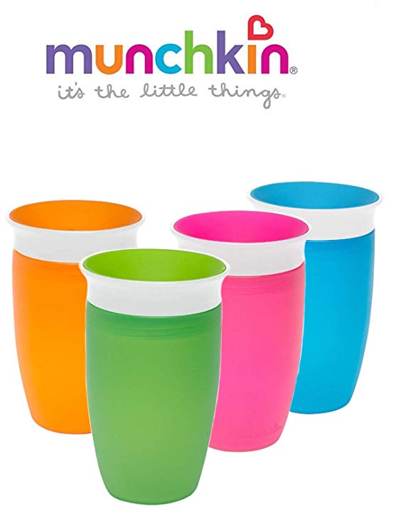 Munchkin Miracle Non-Spill 360 Degree Seal Proof Valve Toddler Sippy Cup 296ml (Random Colour)