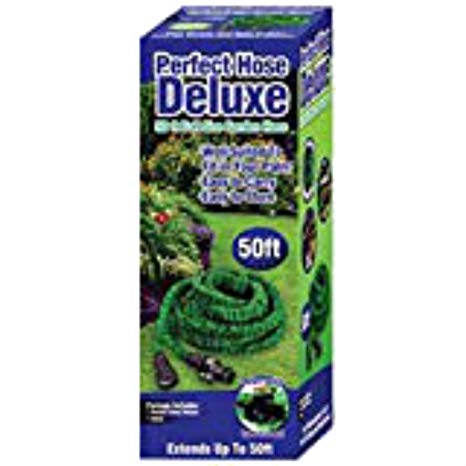 Tekno Perfect Hose Deluxe Extends up to 50 ft Full Size Garden Hose with On/Off Switch