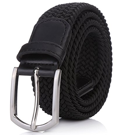Weifert Men's Stretch Woven 1.3"Wide Elastic Braided Belts