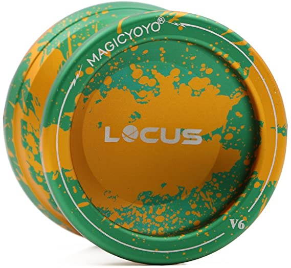 MAGICYOYO Yoyo Beginner Professional Yo-yo Responsive Yoyos V6 LOCAS for 8  Kids Gift Metal Yo-yos w/ Glove Bag 5 Strings Yo Yo Toy Green& Orange