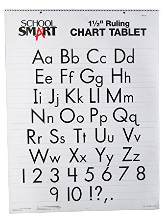 School Smart Skip-A-Line Chart Tablet - 1 1/2 inch Ruled - 24 x 32 inches - 25 Sheet Pad