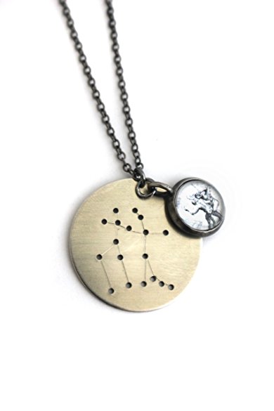 Zodiac Constellation Necklace Pendant - Silver or Gold -