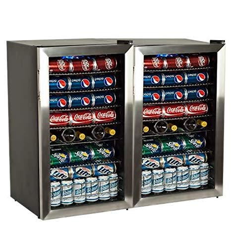 EdgeStar BWC120SSDUAL 206 Can and 10 Bottle Side-by-Side Ultra Low Temp Dual Unit Beverage Cooler