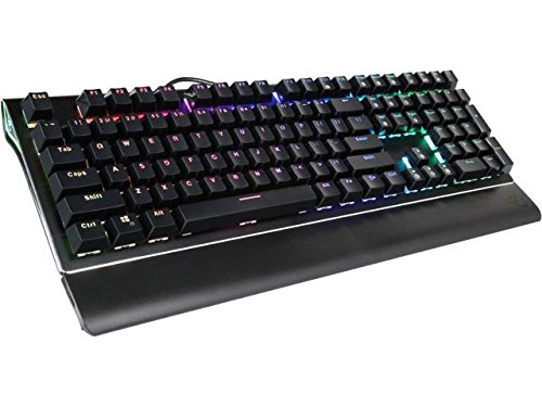 ROSEWILL RGB Backlit LED Mechanical Gaming Keyboard. Mechanical Keyboard with 104 Keys for PC & Laptop. 13 Pre-programed LED Modes with Side Backlight & Software Suite for Customization – Brown Switch