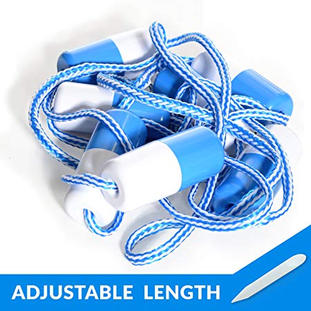 Milliard Pool Rope ADJUSTABLE LENGTH 16-20' Floating Cordon Pool Safety Divider with Floats, Hooks and Fid