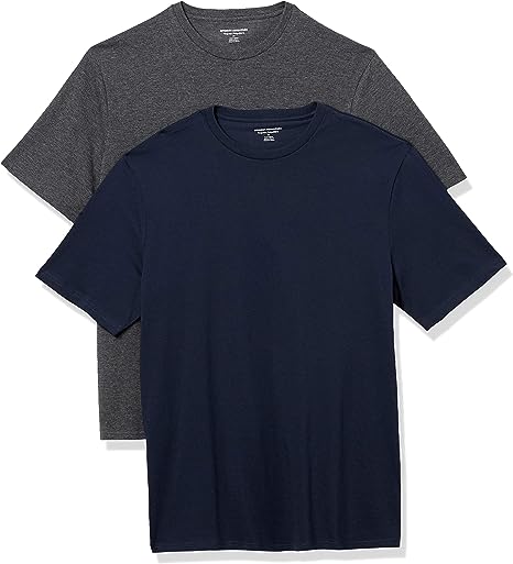 Amazon Essentials Men's Short-Sleeve Crewneck T-Shirt, Pack of 2