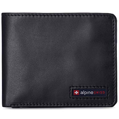 Alpine Swiss RFID Connor Passcase Bifold Wallet For Men Leather