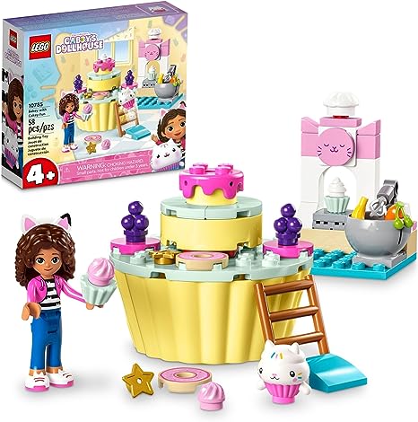 LEGO Gabby's Dollhouse Bakey with Cakey Fun 10785 Building Toy Set for Fans of The DreamWorks Animation Series, Pretend Play Kitchen, Oven and Giant Cupcake to Decorate, Gift for 4  Year Olds