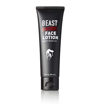 Beast Butter Mens Face Lotion with Cologne - Daily Skin Cream Great Post Shave - Organic Aloe, Guarana, Green Tea, Cucumber, Shea Butter, Vitamins A C E - Beast Musk 47 Fragrance - Tame the Beast