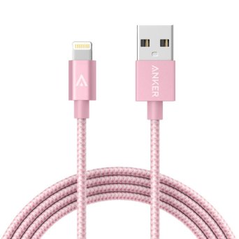 Anker 6ft Nylon Braided USB Cable with Lightning Connector [Apple MFi Certified] for iPhone 6s Plus / 6 Plus, iPad Pro Air 2 and More (Rose Gold)