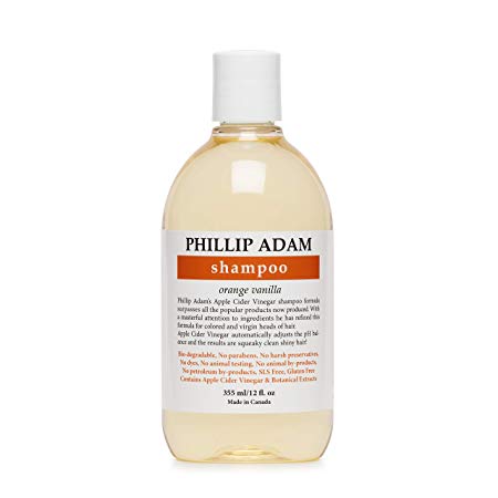 Phillip Adam Orange Vanilla Shampoo for Shiny Hair - Apple Cider Vinegar Shampoo Formula - Sulfate Free - 12 Ounce