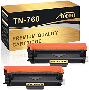 Arcon Compatible Toner Cartridge Replacement for Brother TN760 TN-760 TN730 Brother HL-L2350DW DCP-L2550DW MFC-L2710DW HL-L2395DW MFC-L2750DW HL-L2370DW HL-L2390DW Printer Toner Ink (Black, 2-Pack)