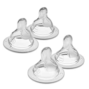 MAM Bottle Nipples Mixed Flow Pack - Medium Flow Nipple Level 2 and Fast Flow Nipple Level 3, for Newborns and Older, SkinSoft Silicone Nipples for Baby Bottles, Fits All MAM Bottles, 4 Pack