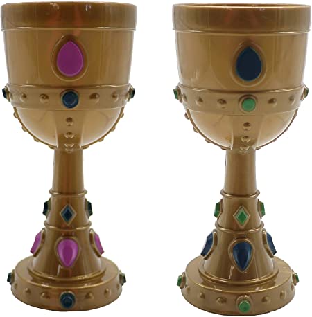 OTC - Medieval style Jeweled Goblet King Queen Pirate Halloween (Colors May Vary) (2-Pack)