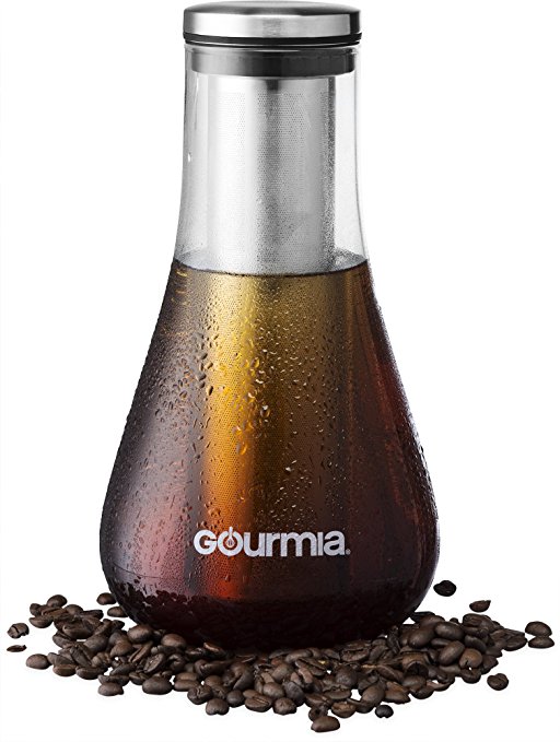 Gourmia GCM9850 Cold Brew Coffee Maker Gourmet Iced Coffee Maker With Removable Steeping Column, Airtight Design For The Freshest Brew 1.5 Liter Capacity