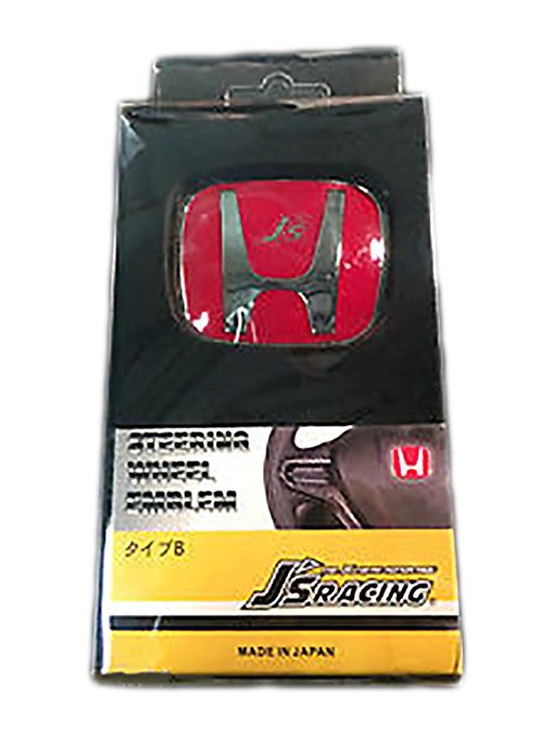 JDM J's Racing Red Honda H STEERING WHEEL TYPE B Emblem