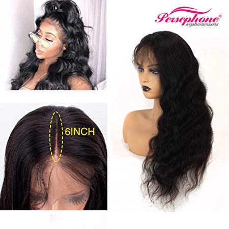 Persephone Pre Plucked 13x6 Lace Front Wig Human Hair with Baby Hair Body Wave Lace Front Human Hair Wigs for Black Women (18") Glueless Brazilian Virgin Human Lace Wigs 6" Deep Parting 150 Density