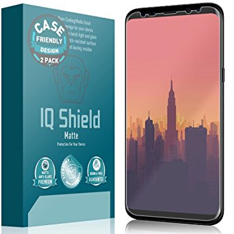 Galaxy S8 Plus Screen Protector (Not Glass), IQ Shield Matte Full Coverage Anti-Glare Screen Protector for Samsung Galaxy S8 Plus (2-Pack,Case Friendly) Bubble-Free Film