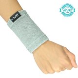 Bamboo Wrist Support by Vive - Antimicrobial Wristband  Sweatband - Best Compression Wrist Wrap for Arthritis Tendonitis Carpal Tunnel Syndrome Tennis - Vive Guarantee Small  Medium