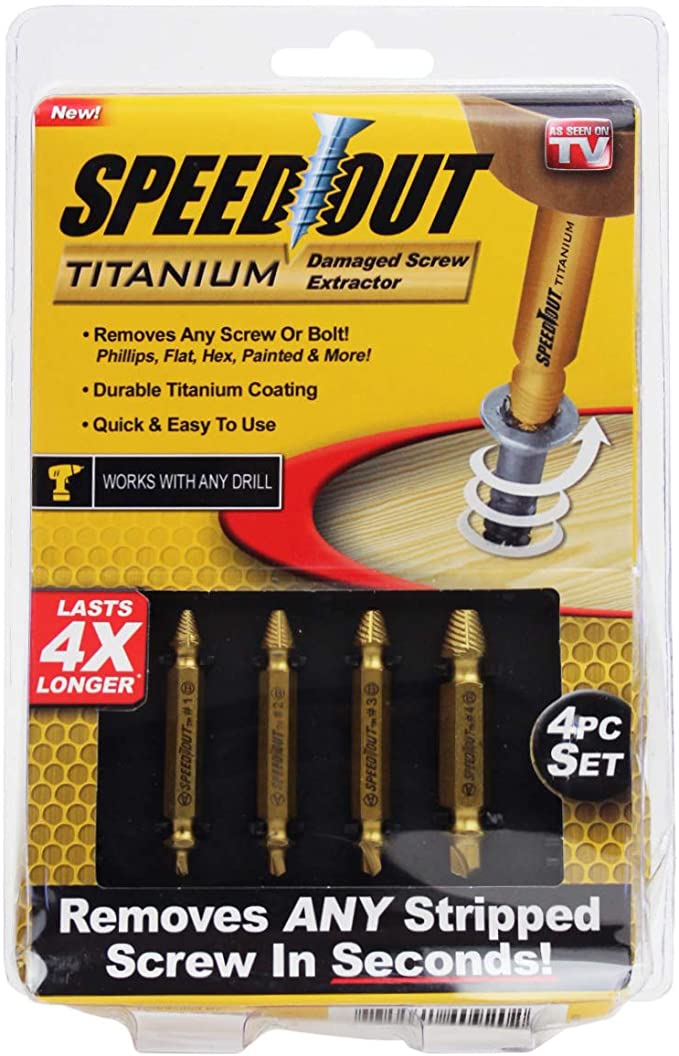 Speed Out Cobalt Damaged Screw Extractor Kit, 4 Piece Set, 1000366
