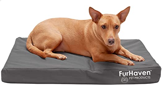 Furhaven Pet Dog Bed | Deluxe Therapeutic Traditional Mat Rectangular Step-On Foam Mattress Pet Bed w/ Removable Cover for Dogs & Cats - Available in Multiple Colors & Styles