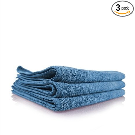 Chemical Guys MICMBLUE03 Workhorse Professional Grade Microfiber Towel, Blue (16 in. x 16 in.) (Pack of 3)