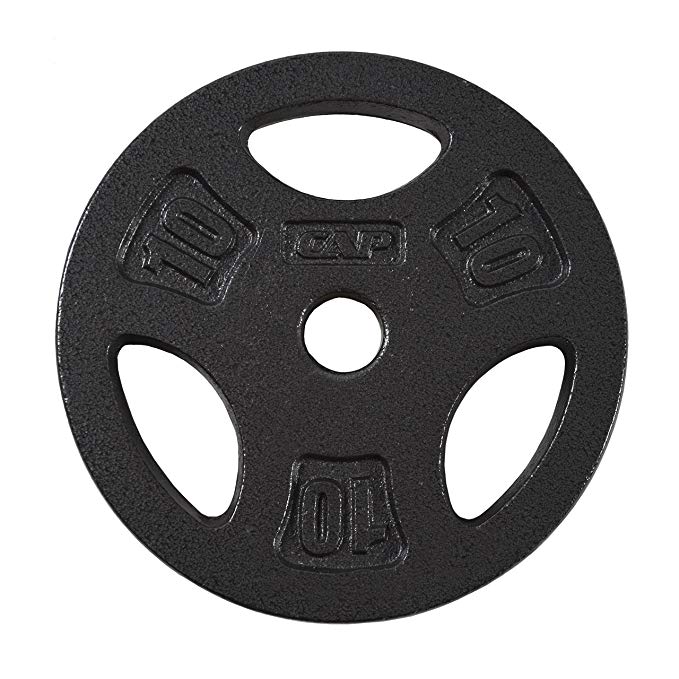 CAP Barbell Standard Grip Plate, Black